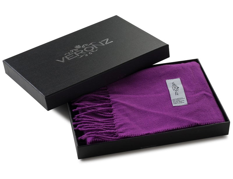 VERONZ Super Soft Luxurious Classic Cashmere Feel Winter Scarf (Purple) - Image 2