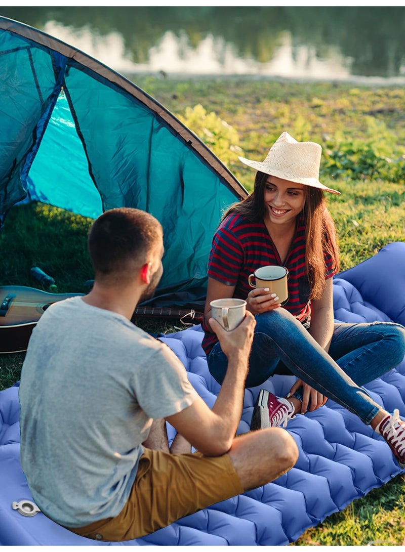 HUMJO Ultralight Portable Camping Inflatable Mattress with Foot Pump, Trekking Mattress Foldable Jointive Compact Ultra-Light Air Mattress for Camping Hiking - Image 2