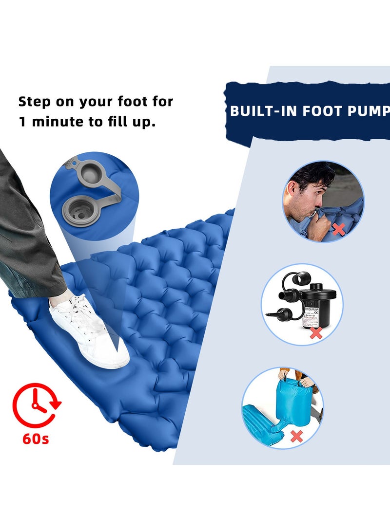 HUMJO Ultralight Portable Camping Inflatable Mattress with Foot Pump, Trekking Mattress Foldable Jointive Compact Ultra-Light Air Mattress for Camping Hiking - Image 5