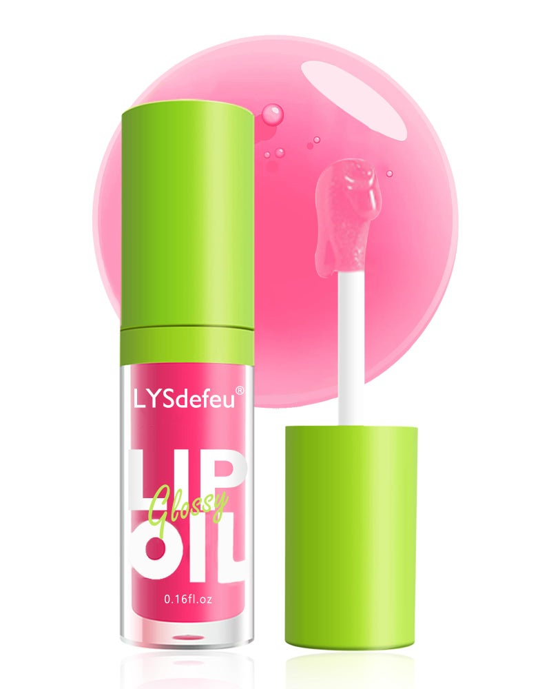 LYSdefeu Hydrating Lip Glow Oil-Tinted Lip Oil Lipgloss,Pink Lip Gloss Lipstain Glossy Lip Glaze,Clear Pink Lip Tint Stain,Long Lasting Glow Reviver Lip Care Oil,Christmas Makeup Gift for Women-02 - Image 1