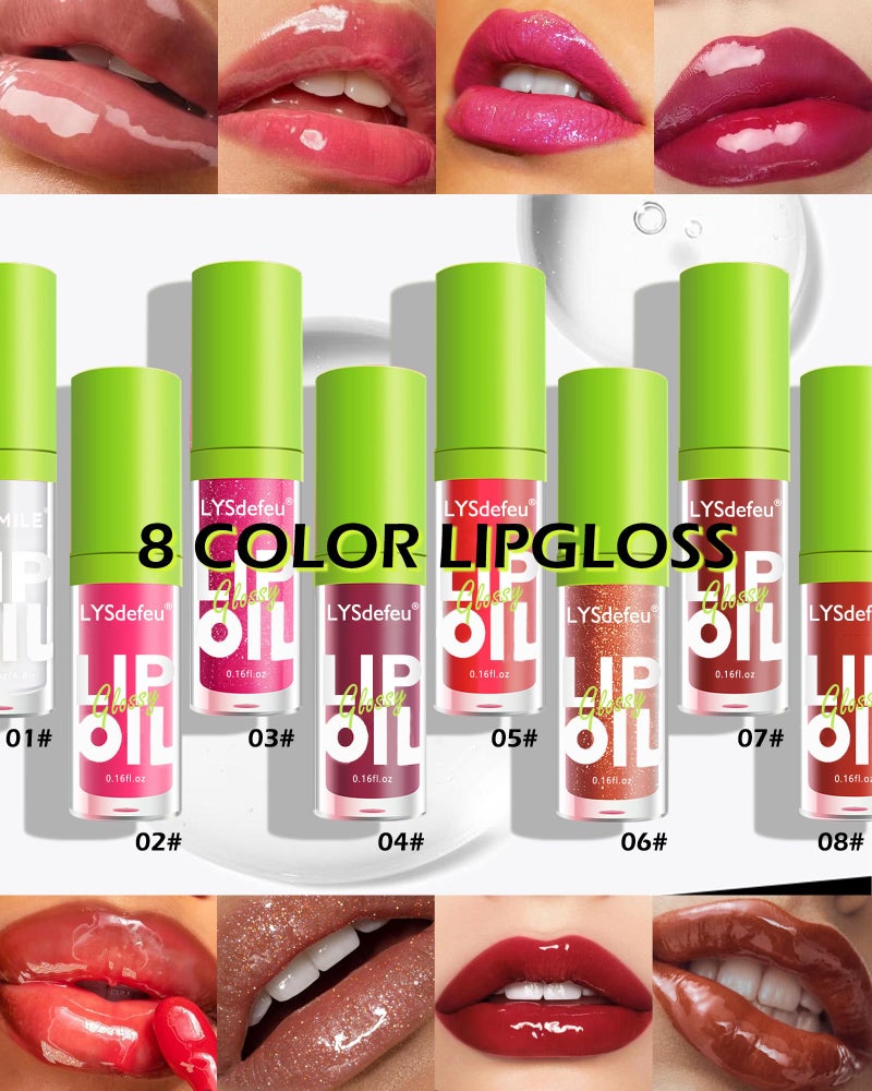 LYSdefeu Hydrating Lip Glow Oil-Tinted Lip Oil Lipgloss,Pink Lip Gloss Lipstain Glossy Lip Glaze,Clear Pink Lip Tint Stain,Long Lasting Glow Reviver Lip Care Oil,Christmas Makeup Gift for Women-02 - Image 5
