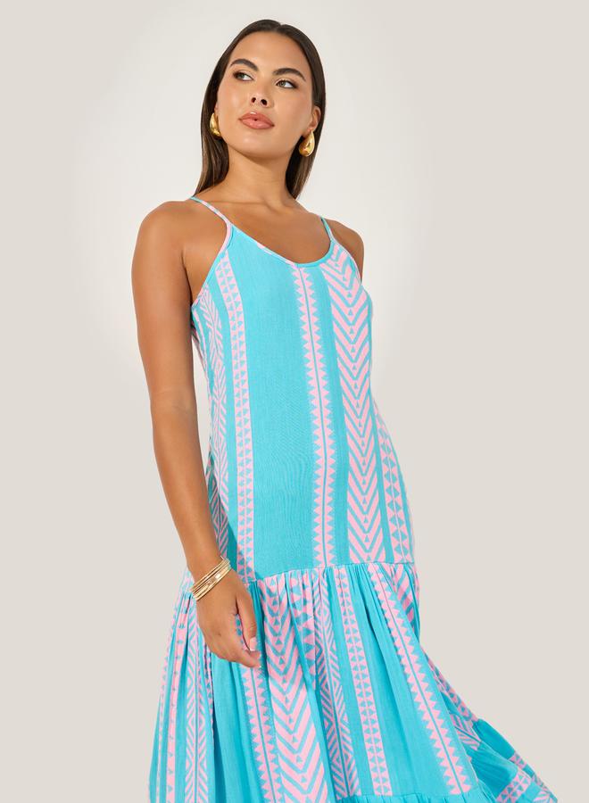 Styli Tiered Print Dress  - Image 3