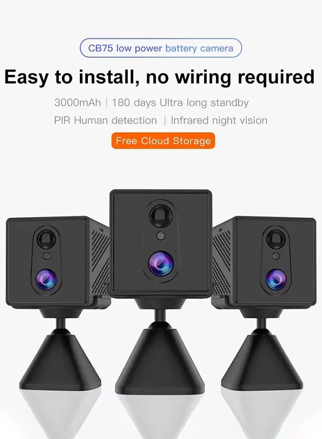 3MP with 128 TF Card Mini Camera Human Detection WiFi Camera Built-In 2000mAh Battery Security Surveillance Camcorder Video Recorder