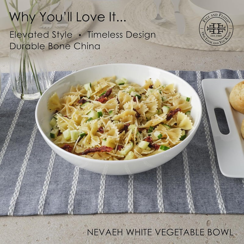 Everyday White وعاء تقديم الخضار نيفاه الأبيض من فيتس وفلويد 975 بوصة - Image 3