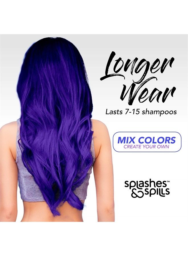 Splashes & Spills Semi-Permanent Violet Hair Dye - Vibrant 2.36 Oz. Tubes Temporary Hair Color - Ammonia and Peroxide Free -Vegan and 100% Cruelty-Free Toner - Lasts for 7-15 Shampoos - by Splashes and Spills - Image 4