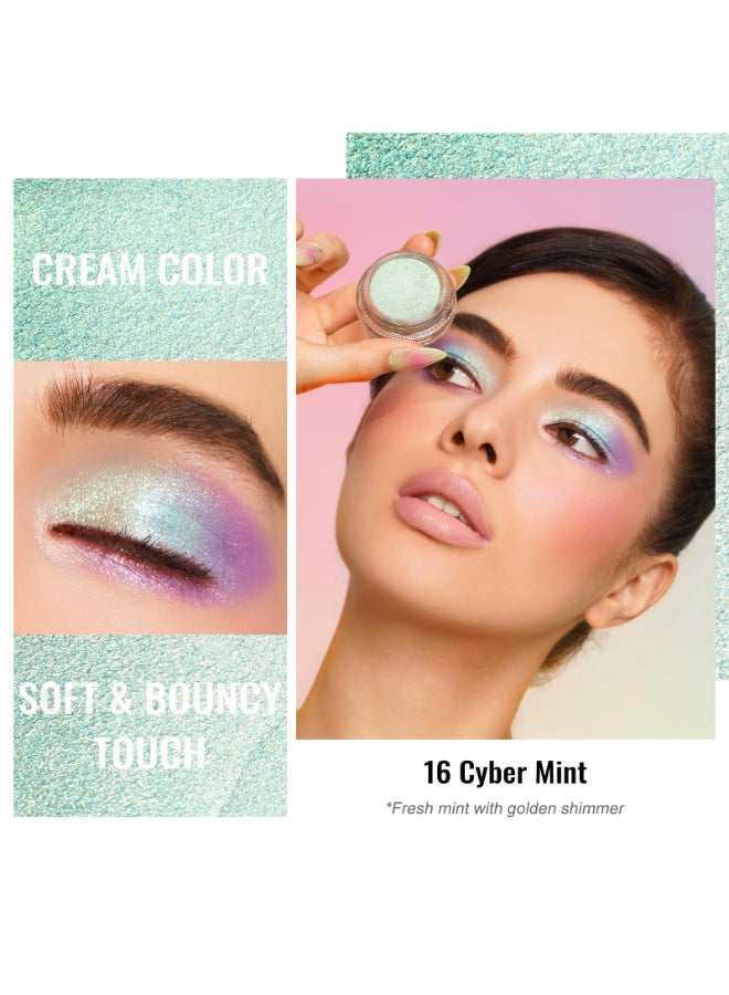 Oulac Green Cream EyeshadowEyeshadow Prime as Highlighter Large Capacity Highly Pigmented Eye Shadow Waterproof Long Lasting with Moisturizing Formula Shimmer Glitter Eye Makeup 6g16 - Image 4