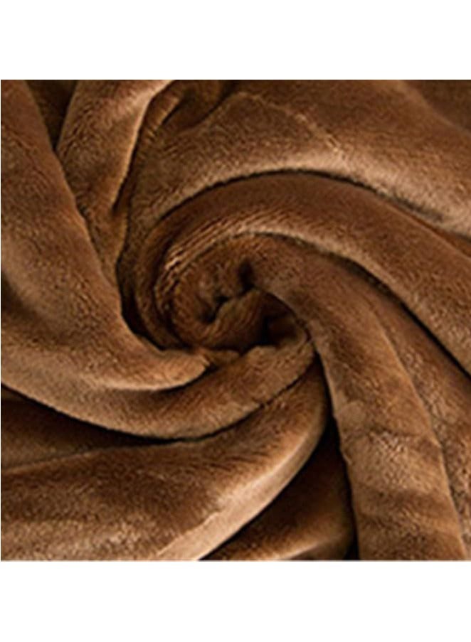 Generic Pure Color Lamb Cashmere Fleece Blanket, Universal In All Seasons, Double-sided Plush Blanket for Sofa and Camping, 100cm/120cm-0.6kg, ((Coffee color) - Image 2