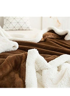Generic Pure Color Lamb Cashmere Fleece Blanket, Universal In All Seasons, Double-sided Plush Blanket for Sofa and Camping, 100cm/120cm-0.6kg, ((Coffee color)  - Image 3