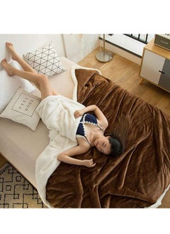 Generic Pure Color Lamb Cashmere Fleece Blanket, Universal In All Seasons, Double-sided Plush Blanket for Sofa and Camping, 100cm/120cm-0.6kg, ((Coffee color)  - Image 5
