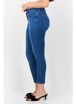 ESPRIT Women Skinny Fit Washed Stretchable Jeans, Blue  - Image 4