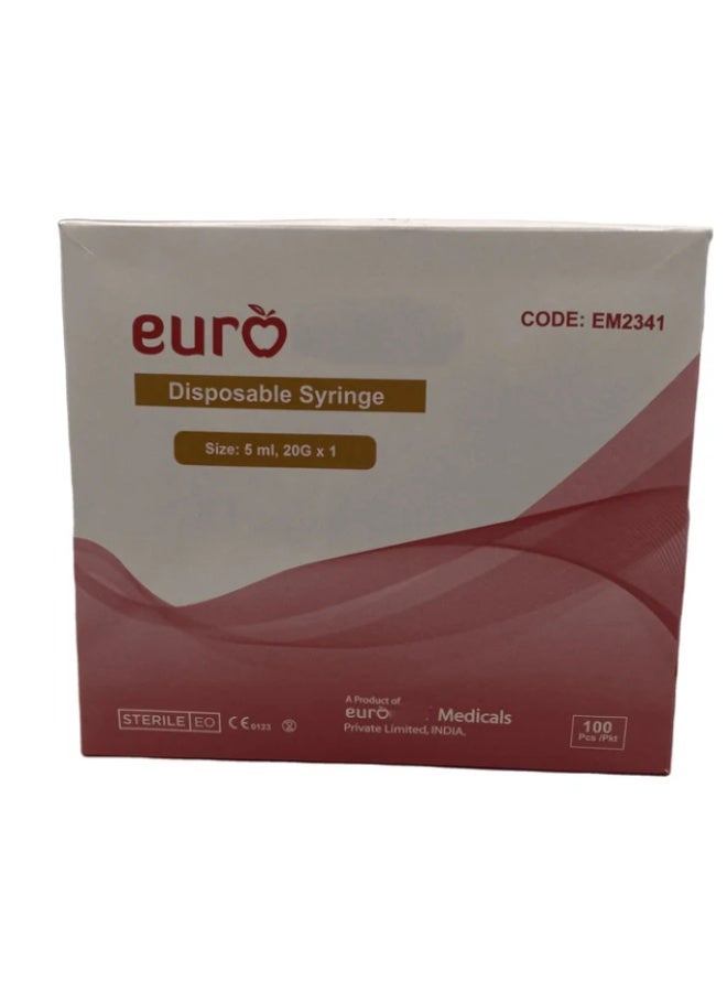 Euro 5Ml 20G 1In Luer locking syringe with needles 100PCS - Image 2