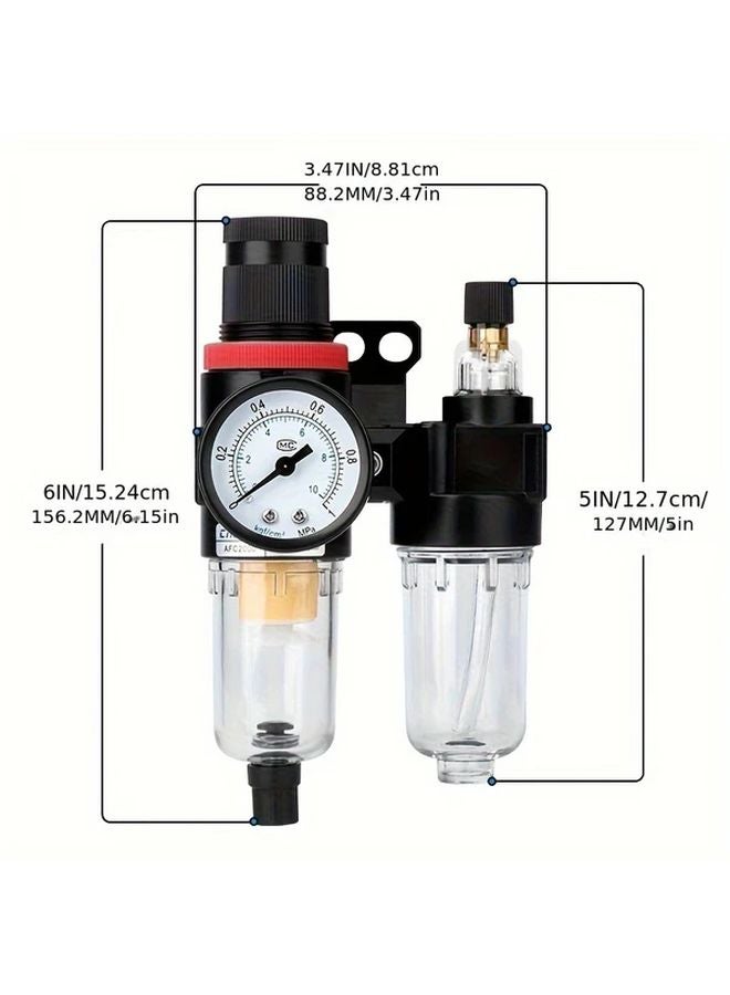 AFC 2000 Air Compressor Filter Regulator Kit With Gauge And Lubricator Cup - Image 4