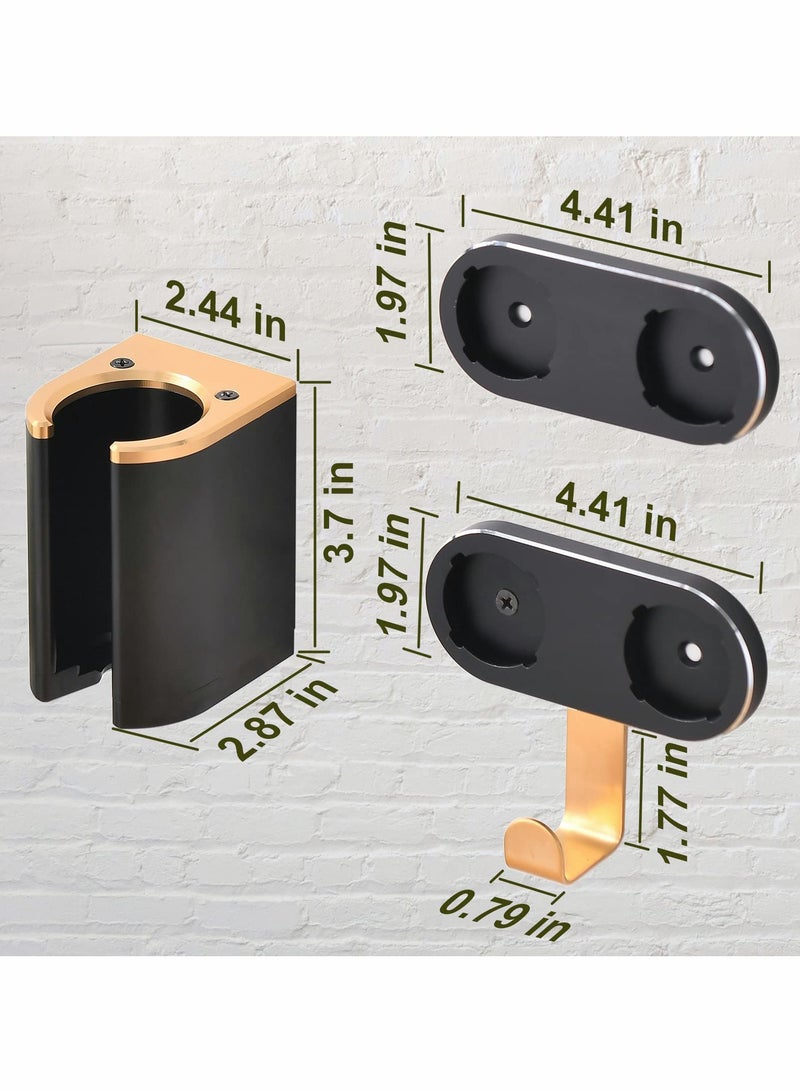 SOLARAE Wall Mount Hair Curler Holder for Dyson Airwrap Hair Curler, No Punch Organizer Storage Rack for Dyson Airwrap Styler Accessories Curling Barrel and Brush for Bedroom Bathroom (Black) - Image 5