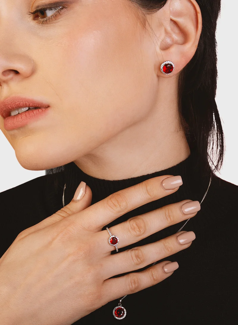 باكلي لندن Ruby Halo Ring