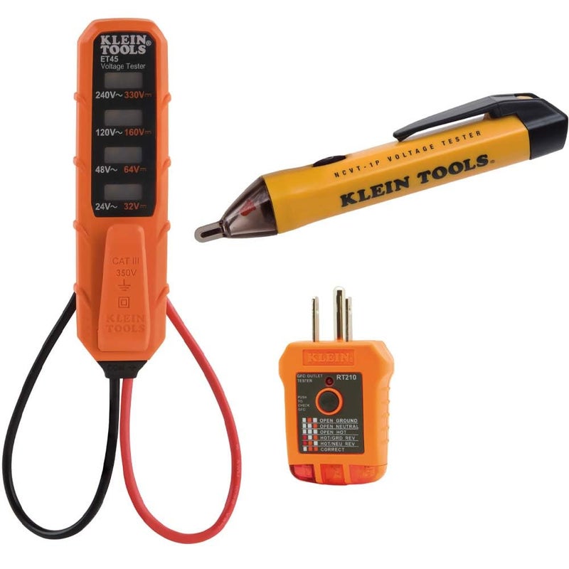 Klein Tools 80097 Beginner Tester Kit GFCI Outlet and Receptacle Tester Electronic and NonContact Test Pen 3Piece