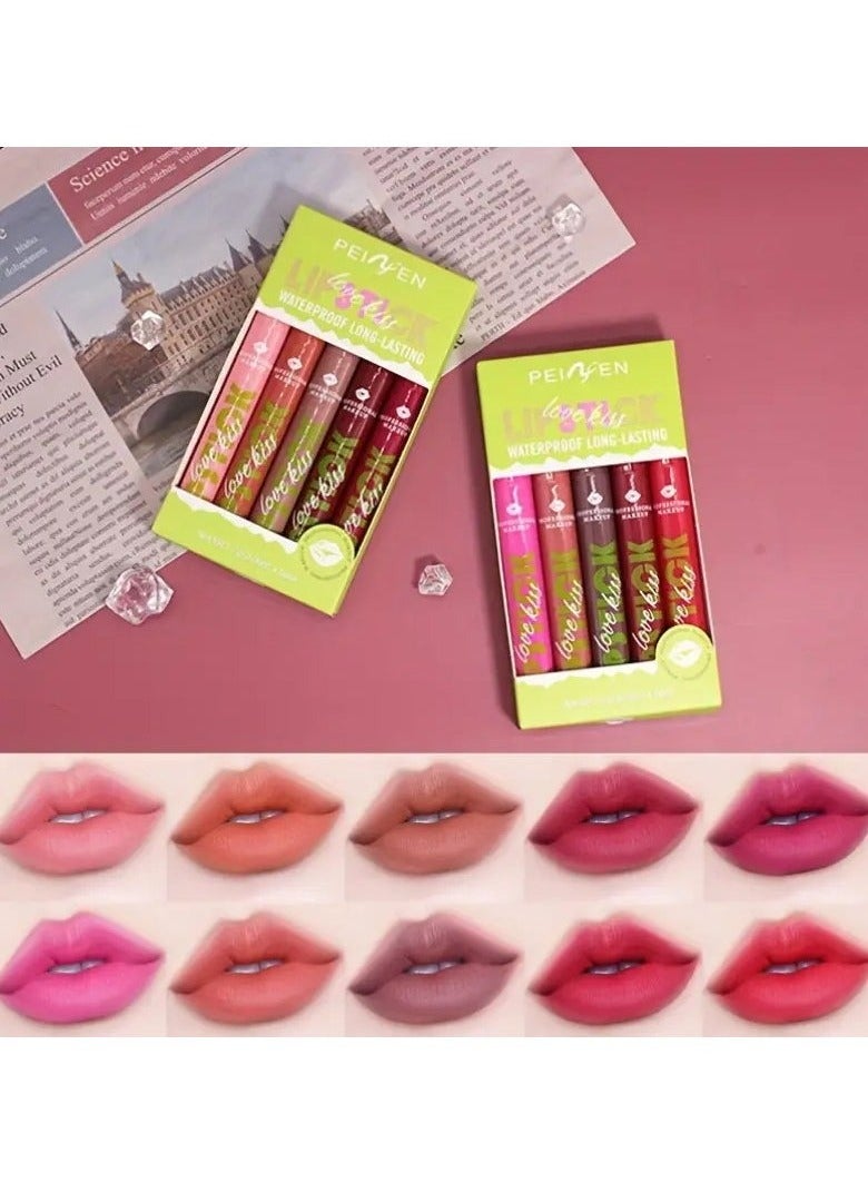 Ucanbe Long-Lasting Lip Contouring Matte Lipstick Pens - Natural Finish, Creamy Texture, Suitable for All Skin Types, Mixed Color Palette - Image 5