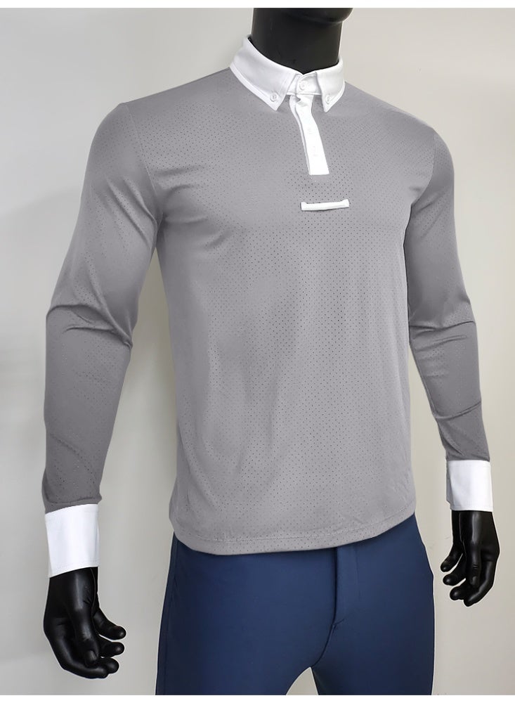 عام قمصان الفروسية طويلة الأكمام ركوب أعلى الرجال - Image 2