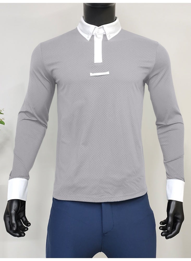 عام قمصان الفروسية طويلة الأكمام ركوب أعلى الرجال - Image 1