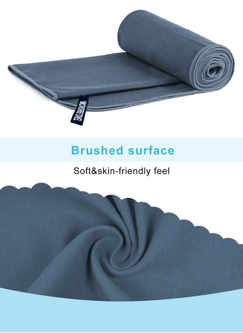 URbazaar 2 Pack Quick Drying Gym Towel 40x80CM Soft Microfiber Lightweight Sport Sweat Towel Perfect Travel Camping Towel Super Absorbent Ultra Compact for Gym Sport Yoga Backpacking Beach Swimming  - Image 4