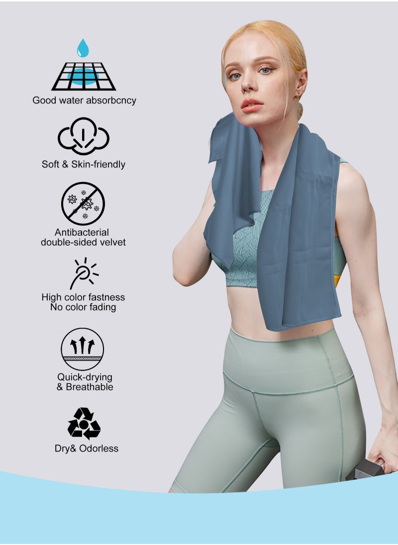 URbazaar 2 Pack Quick Drying Gym Towel 40x80CM Soft Microfiber Lightweight Sport Sweat Towel Perfect Travel Camping Towel Super Absorbent Ultra Compact for Gym Sport Yoga Backpacking Beach Swimming  - Image 3