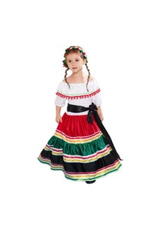 Generic New Campus Activities Dead Day Playing Dress Mexican Ethnic Little Girl Dress Halloween Party DressLittle Girl's Mexican Ethnic Dress Little Girl's Mexican Ethnic Dress(M)  - Image 2