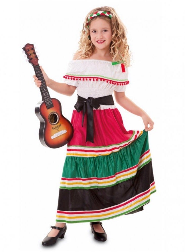 New Campus Activities Dead Day Playing Dress Mexican Ethnic Little Girl Dress Halloween Party DressLittle Girl's Mexican Ethnic Dress Little Girl's Mexican Ethnic Dress(M) - Image 1