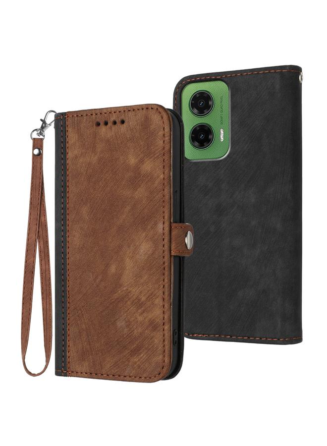 S-TOP Case For Motorola Moto G35 Side Buckle Double Fold Hand Strap Leather Phone Case - Image 1