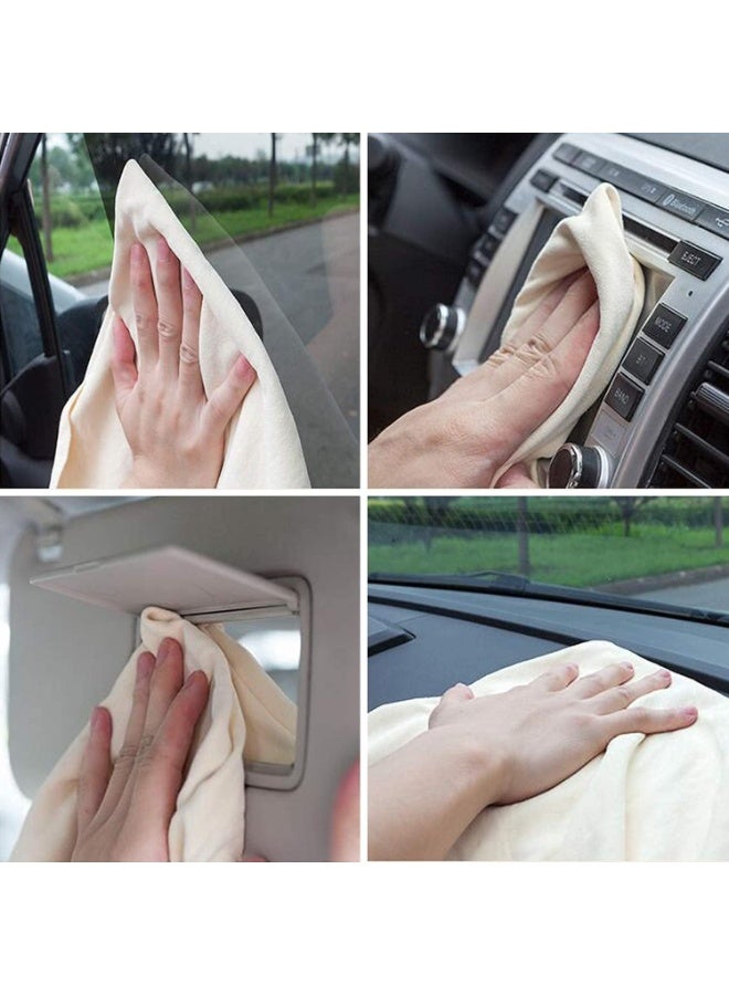 Chamois Cloth for Car, Drying Towel Large Natural Shammy Cleaning Cloth Towel Real Leather Car Washing Wipes - Image 2