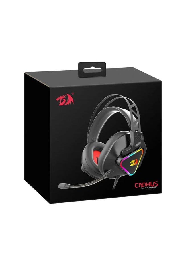 REDRAGON CADMUS 7.1 USB Wired RGB Gaming Headset H370 -Black  - Image 2