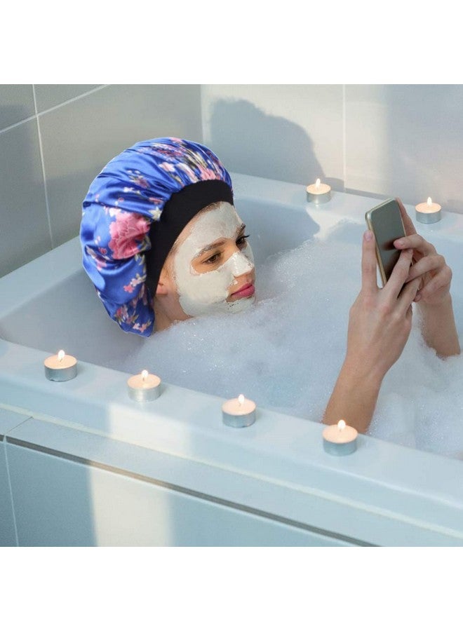 Aniann 4 عبوات قبعة نوم ساتان ناعمة ذات حزام عريض بونيه صالون قبعة حرير ليل النوم لعلاج تساقط الشعر للنساء 4 أنماط - Image 5