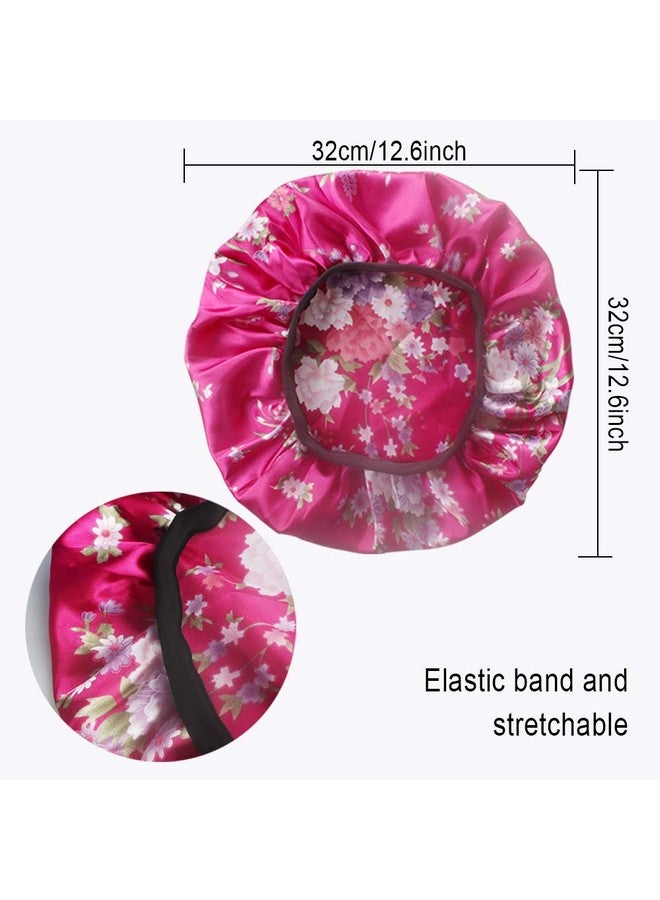 Aniann 4 عبوات قبعة نوم ساتان ناعمة ذات حزام عريض بونيه صالون قبعة حرير ليل النوم لعلاج تساقط الشعر للنساء 4 أنماط - Image 4