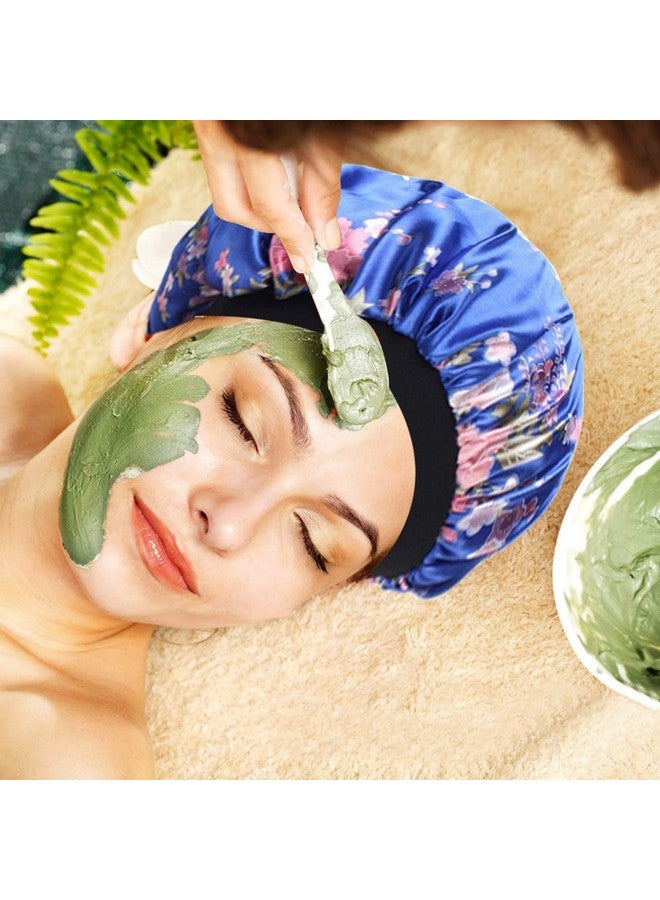 Aniann 4 عبوات قبعة نوم ساتان ناعمة ذات حزام عريض بونيه صالون قبعة حرير ليل النوم لعلاج تساقط الشعر للنساء 4 أنماط - Image 3