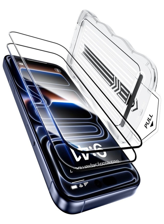 GolbinBox for iPhone 17 Pro Screen Protector, [12FT Military-Grade Shatterproof] [9H+ Tempered Glass] [Easy Installation] [HD Clear] Full Coverage Protection for iPhone 17Pro 6.3", 2 Pack - Image 1