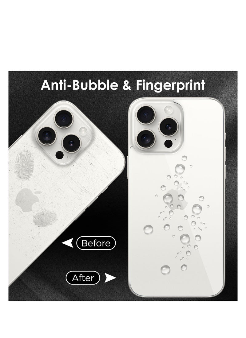 Generic 3 in 1 Screen Protector for iPhone 15 Pro Max, Front and Back Tempered Glass Screen Protector, Camera Lens Protector Ultra Thin Bubble Free(6.7 inch)  - Image 4
