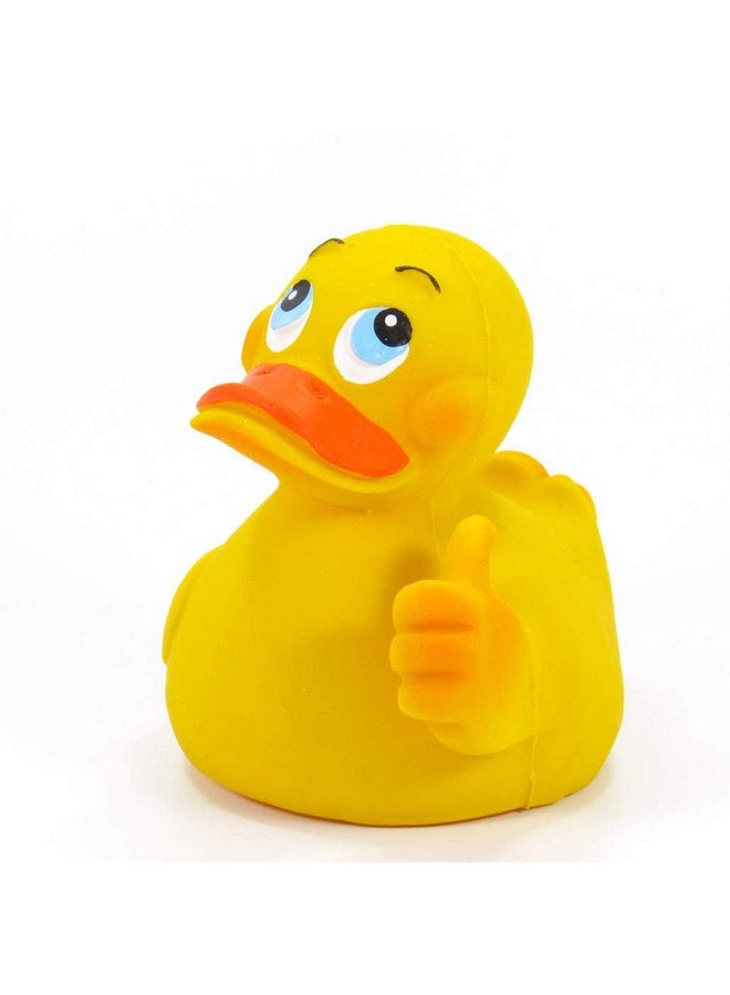 LANCO OK Thumbs Up Rubber Duck Bath Toy | All Natural, Organic, Eco Friendly, Squeaker | Imported from Barcelona, Spain - Image 2