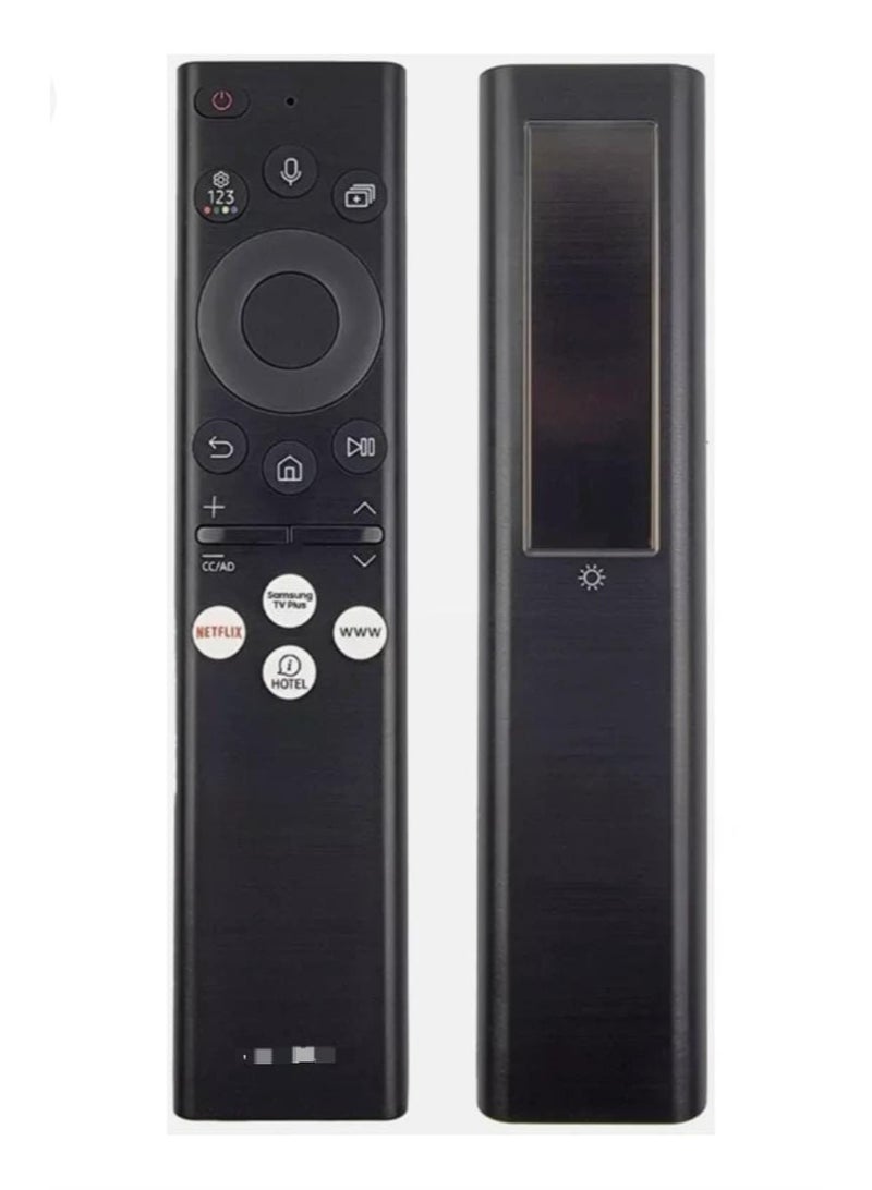 Solar-powered remote control replacement for Samsung TVs with rechargeable solar cell, Bluetooth, and 4 shortcut buttons. Compatible with Samsung Neo LED Smart 4K UHD TVs. - Image 2