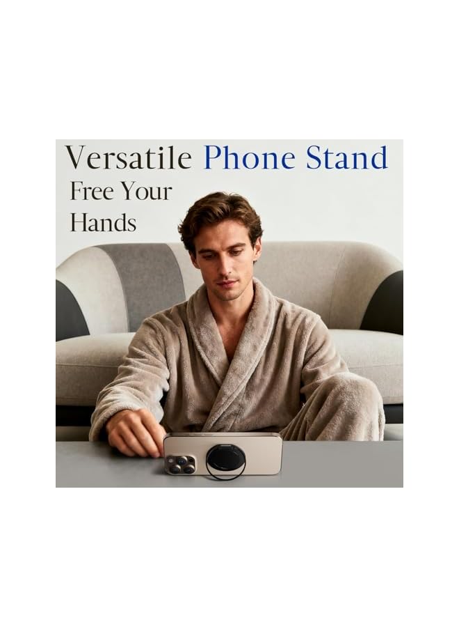 Green Tiger Magnetic Phone Grip for Mag-Safe, Ultra-Thin Ring Holder Compatible with for iPhone 17 Pro Max 16 15 14 13 12 Series, Secure Finger Strap Stand, Black Color - Image 3