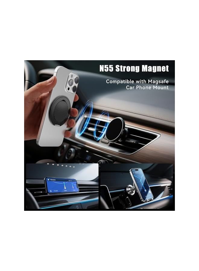 Green Tiger Magnetic Phone Grip for Mag-Safe, Ultra-Thin Ring Holder Compatible with for iPhone 17 Pro Max 16 15 14 13 12 Series, Secure Finger Strap Stand, Black Color - Image 4