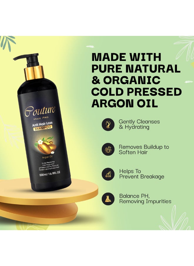 Couture Hair Pro - Moroccan Argan Oil Sulfate Free, Anti Hair Loss And Scalp Repairing Hair Shampoo - 500 ML - Image 1