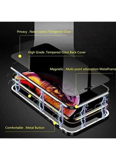 NuSense Anti-Spy Privacy Magnetic Case For Iphonex/Xs Clear Double Sided Tempered Glass [Magnet Absorption Metal Bumper Frame] Anti-Peeping 360 Full Protective Phone Cover (Silver)  - Image 3