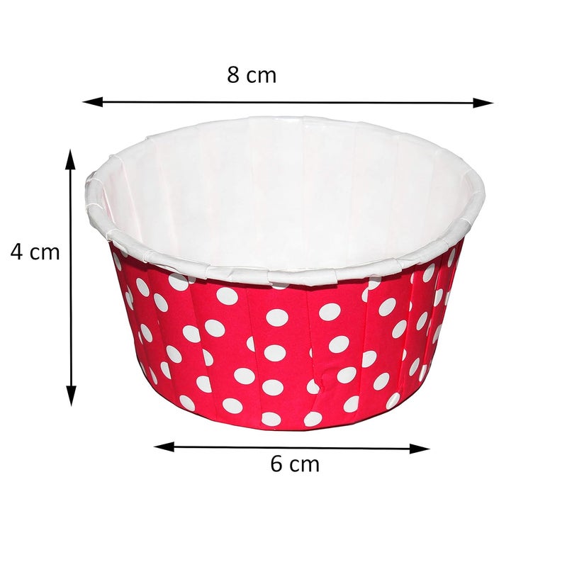 JADES Paper Baking Cups Set of 50 PCS Red Polka - Image 2