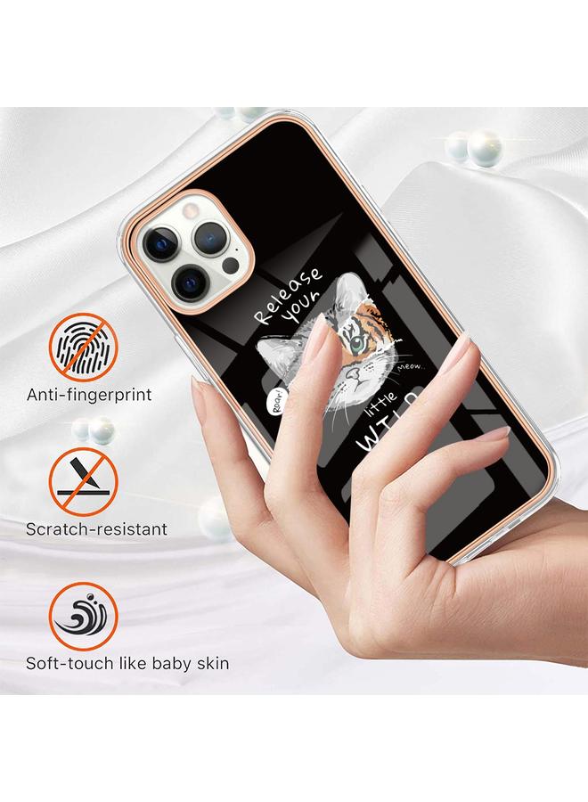 زبون جراب لهاتف iPhone 12 Pro Max مطلي بالرخام الكهربائي مع غطاء هاتف IMD مزدوج الجوانب - Image 5