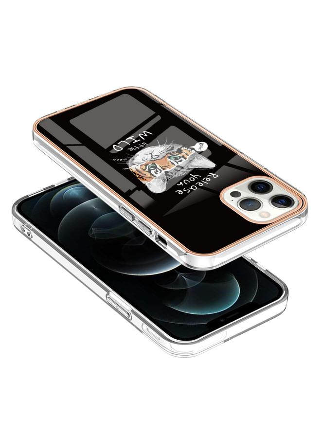 زبون جراب لهاتف iPhone 12 Pro Max مطلي بالرخام الكهربائي مع غطاء هاتف IMD مزدوج الجوانب - Image 3