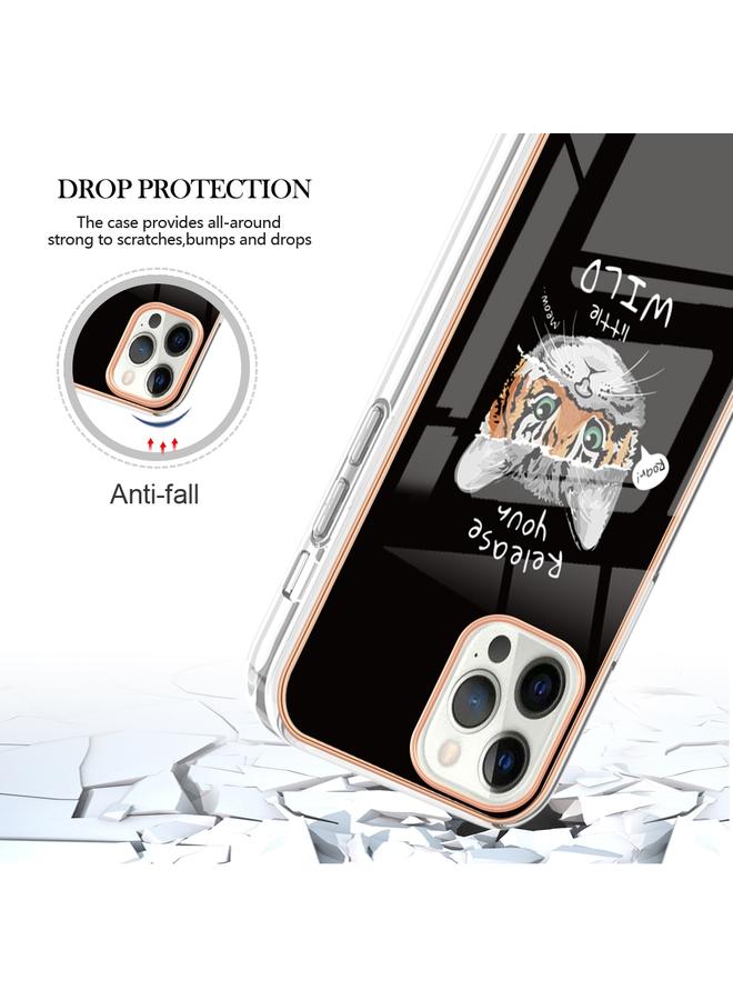 زبون جراب لهاتف iPhone 12 Pro Max مطلي بالرخام الكهربائي مع غطاء هاتف IMD مزدوج الجوانب - Image 4