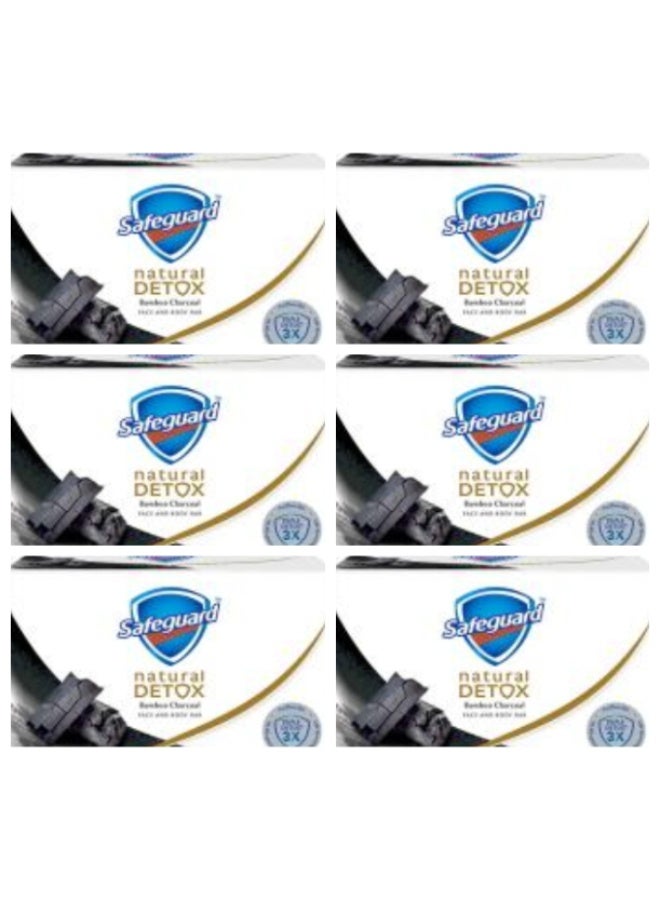 Safeguard Natural Detox Bamboo Charcoal Face and Body Bar 108g 6pcs‏
