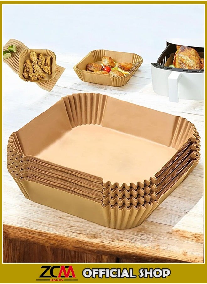 ZCM-HAPPY - 300 Pcs Air Fryer Paper Plates ,High Temperature Resistant Oil Absorbing Food Grade Paper Pads - Image 1