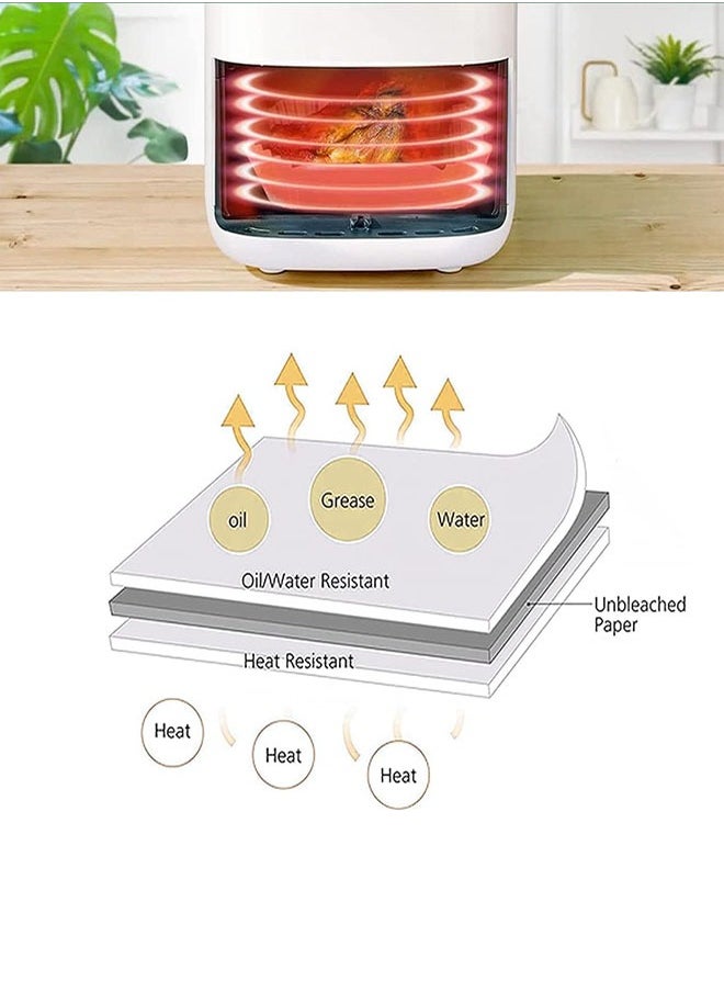 ZCM-HAPPY - 300 Pcs Air Fryer Paper Plates ,High Temperature Resistant Oil Absorbing Food Grade Paper Pads - Image 1