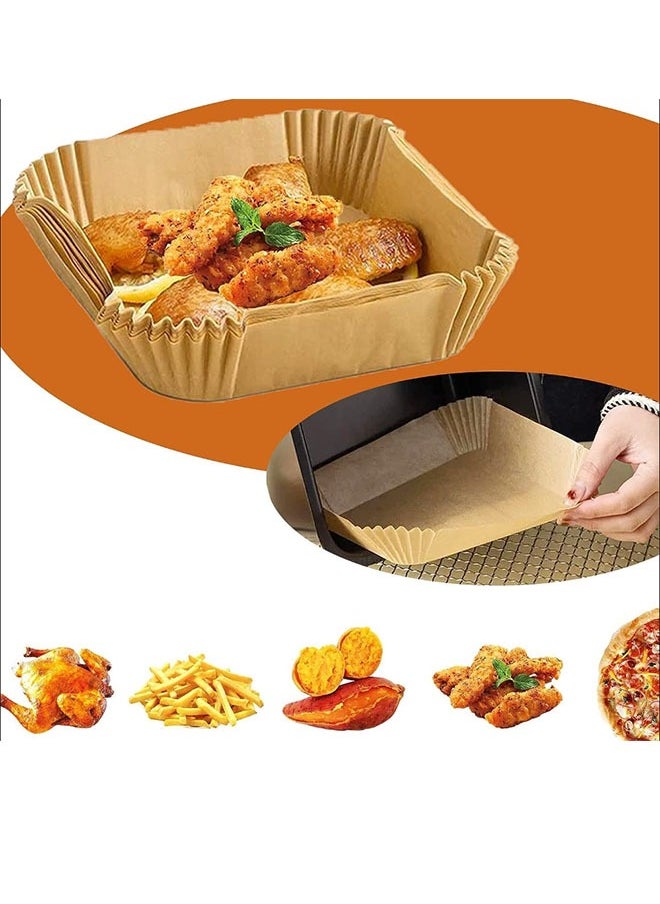 ZCM-HAPPY - 300 Pcs Air Fryer Paper Plates ,High Temperature Resistant Oil Absorbing Food Grade Paper Pads - Image 1