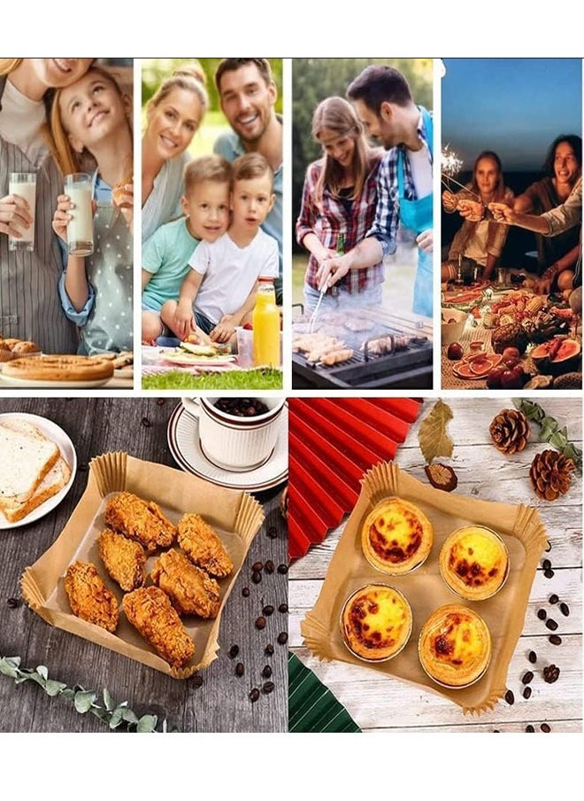 ZCM-HAPPY - 300 Pcs Air Fryer Paper Plates ,High Temperature Resistant Oil Absorbing Food Grade Paper Pads - Image 1