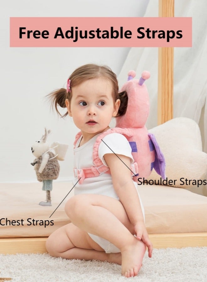 Ru syanl Toddler Baby Head Protection Cushion Backpack(Pink Butterfly)  - Image 4